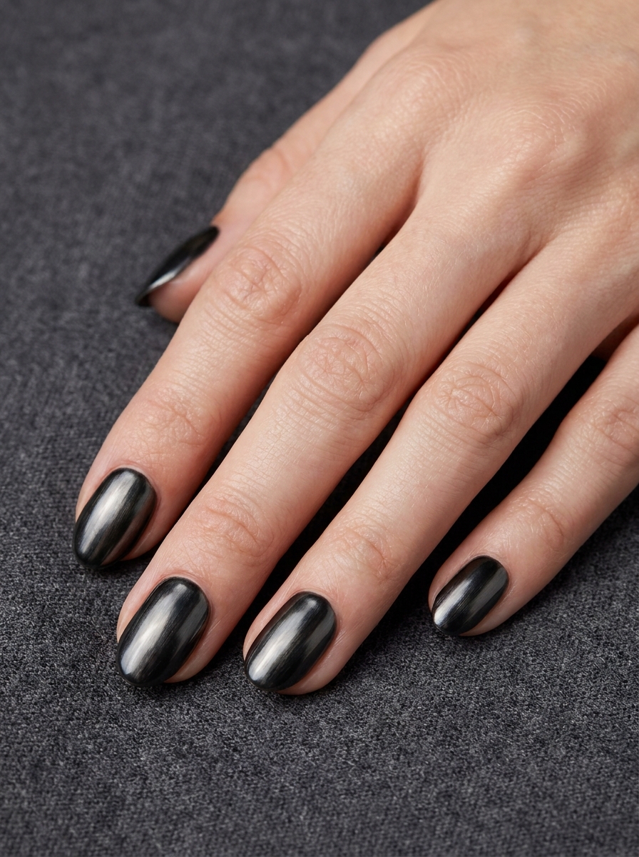 Black Chrome Nails als Schwarze Nägel Ideen Inspiration 2026